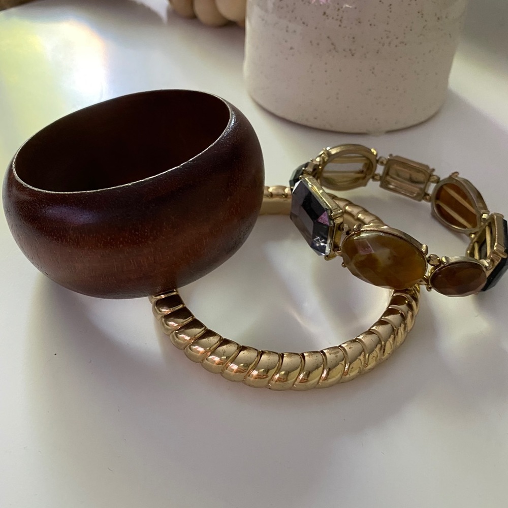 Brown/Gold Bangle Set